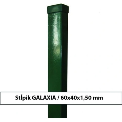 RETIC Plotový stĺpik GALAXIA ZN+PVC 60x40x1,5x2200, zelený