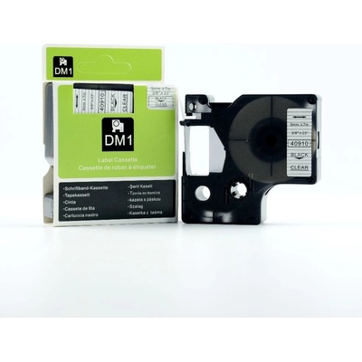Label Dymo D1 40910 - kompatibilná páska - 9mm, čierne písmo / priehľadný podklad, dĺžka 7m