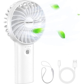 TeckNet Mini Handheld Fan - преносим мини вентилатор с презареждаема батерия (бял)