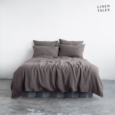 Linen Tales Тъмносиво спално бельо за единично легло 135x200 cm - Linen Tales (LT-DCS-135x200/80x80-DG)
