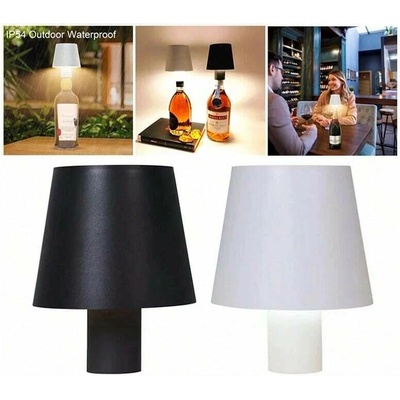 LED lampa na fľašu biela – bezdrôtové tienidlo s USB nabíjaním, 3 farby svetla, IP44