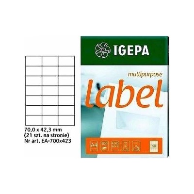 Igepa Group Mondi LABELS A4 IGEPA 70.0 X 42.3 MM WHITE (100)