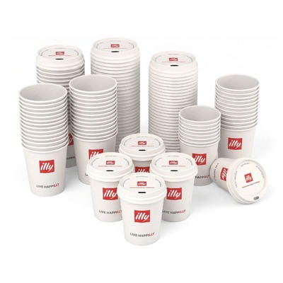 illy хартиена чаша с капак за кафе бяла 355 мл картонена кутия 25 бр