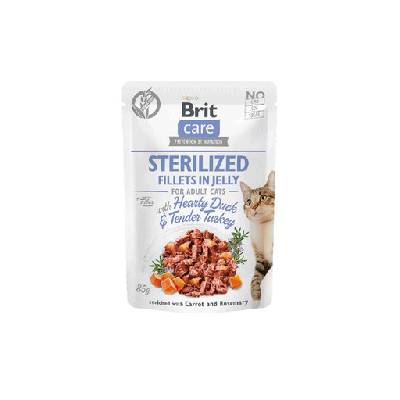 Brit Care Cat Sterilized Fillets in Jelly with Hearty Duck&Tender Turkey 24 x 85 g