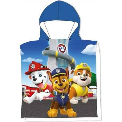 MLC Chlapecké plážové pončo osuška s kapucí Tlapková patrola Paw Patrol 55 x 110 cm