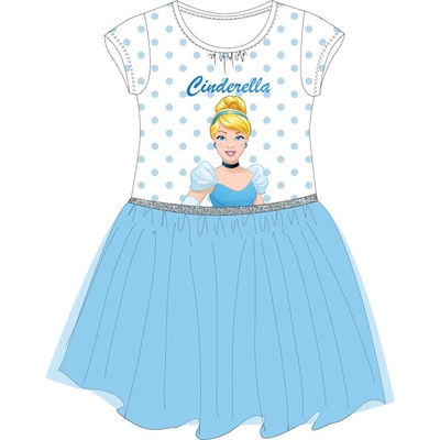 Princess licencia dievčenské šaty Princess 52239589CTN biela / svetlo modrá