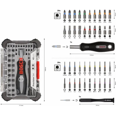 Bosch КОМПЛЕКТ ПРЕЦИЗНИ БИТОВЕ bosch 42 БРОЯ (6949509244857)