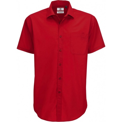 B&C Smart košeľa pánska s krátkym rukávom červená