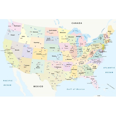 DIMEX ART Флизелинов фототапет политическа карта на сащ 375 x 250 см