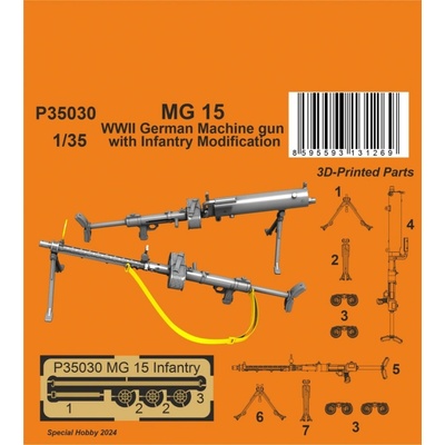 Special Hobby MG 15 Machine Gun with Infantry Modification 1:35