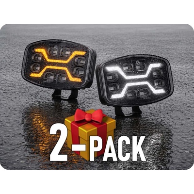 KAMAR Predné LED svetlo SPIDER + výstražné+pozičné 54W+1,5W+12W, 12/24V, IP67/2-PACK + darček !! [L3436]
