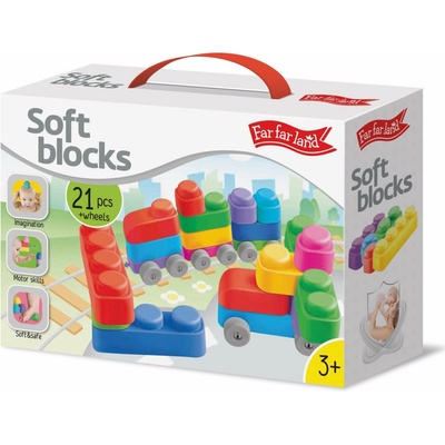 Far far land Soft Blocks Plus Wheels 21 pcs + 16 wheels