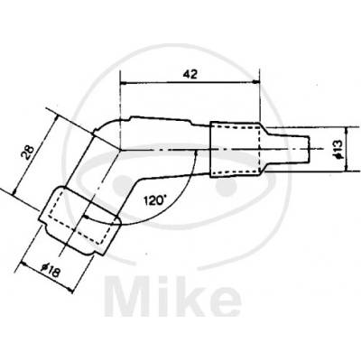 Koncovka zapalovací svíčky pro motorku NGK YB05F 120°