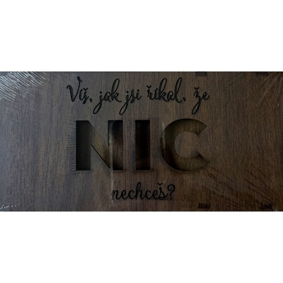 Dárková krabička na peníze "NIC"