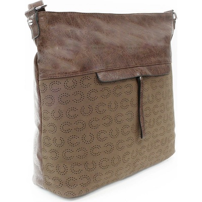 Svetlo hnedá elegantná dámska zipsová kabelka s perforáciou Zebinah