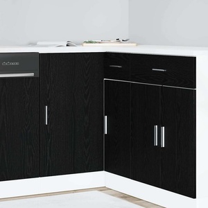 vidaXL Кухненски ъглов основен шкаф Черен дъб 86 x 46 x 81, 5 см (876721)