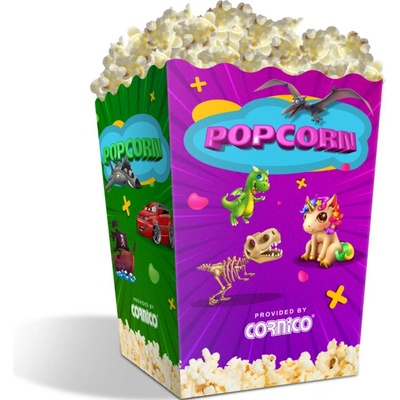 Popkornovač.cz Papierová krabička na popcorn s potlačou 1,7l
