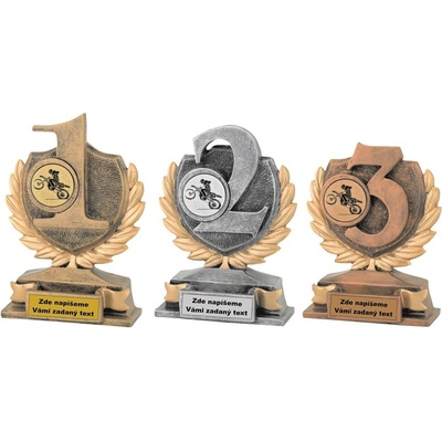 VIZINGR Motokros keramické trofeje FG151-3-75 FG151-3-75/12 cm 3.místo