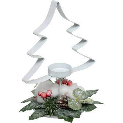 ATMOSPHERA Kovový svietnik na čajové sviečky Christmas Tree, 25 cm