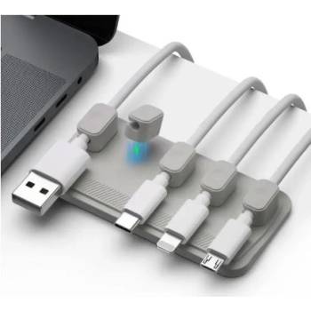 WELL Органайзер за кабели well с 5 гнезда, магнитен, сив org-cable-m0305gy-wl (org-cable-m0305gy-wl)
