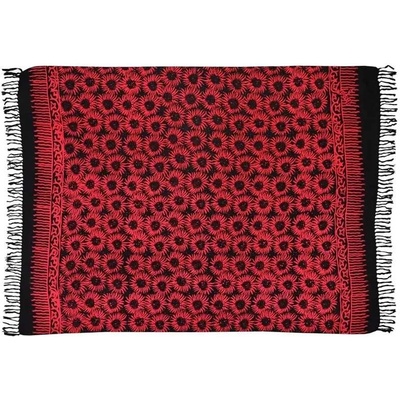 šátek sarong Slunečnice černo-červený
