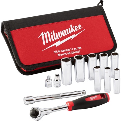 Milwaukee 48229001 Gola sada 3/8" 10 ÷ 19 mm Sada 12 dielov