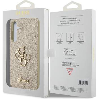 Image 1 of GUESS Гръб Guess за Samsung Galaxy S23 FE, PU, Fixed Glitter, 4G Metal Logo Case, Златист (3666339218720)