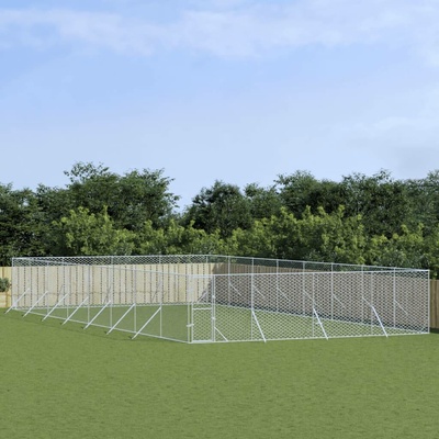 vidaXL Venkovní psí výběh stříbrný 800 x 16 x 200 cm pozinkovaná ocel 9799.3190466