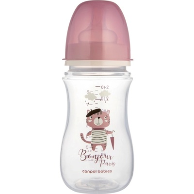 Canpol babies Антиколик шише Canpol Easy Start - Bonjour Paris, 240 ml, розово (35/232_pin)