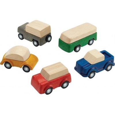 Plan Toys Dětská dřevěná hračka - PlanWorld autíčka uni