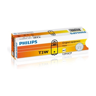 Philips Крушка, светлини на вратата PHILIPS T3W, 12V, 3W, 28lm, 10 бр