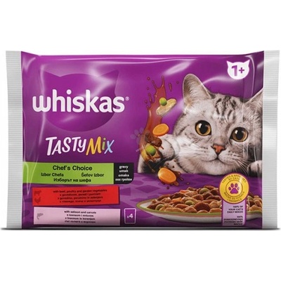 Whiskas pouch 1+ микс избор на готвача 4*85гр