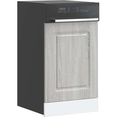 vidaXL Панел за съдомиялна машина, Kalmar, сив сонома, инженерно дърво (853653)