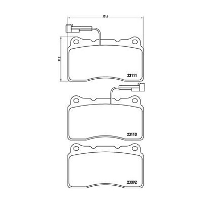 BREMBO Sada brzdových platničiek kotúčovej brzdy P23078