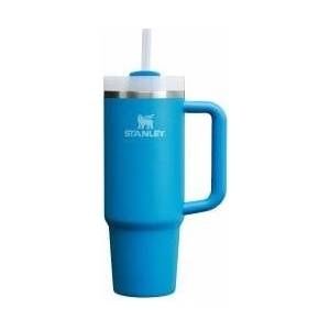 STANLEY 1913 Quencher H2.0 Flowstate Drinking Bottle with Straw 0.89L - Thermo Mug Cools for 9 Hours - 40 Hours Ice Cooled - Thermos Bottle BPA Free - Stainless Steel Drinking Cup - Azure - 100000143569