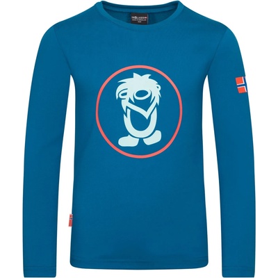 Trollkids Детска блуза с дълъг ръкав Trollkids Kid's Troll Longsleeve - Summernight Blue / Red Clay - размер 116 (EU) (704-1807-1715)