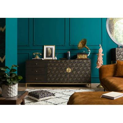 Bighome - DIAMOND Příborník mango 180x40x77 šedý, olejovaný