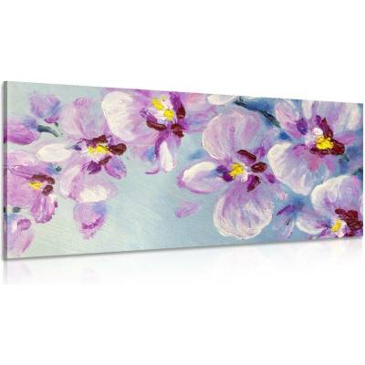 Obraz romantické fialové květy - 60x30