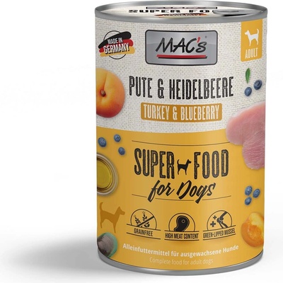 MAC's Dog krůtí maso a borůvky 12 x 400 g