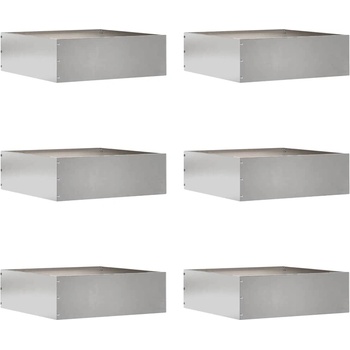 vidaXL Ограда за трева 6 pcs Сребрист 40 x 40 x 13 cm (874711)