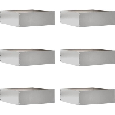 vidaXL Ограда за трева 6 pcs Сребрист 40 x 40 x 13 cm (874711)