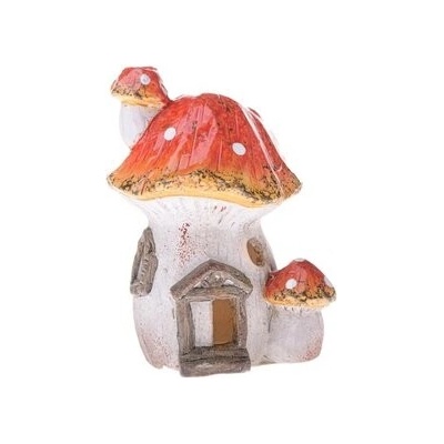 Keramický svícen Muchomůrkový domek, 9,2 x 12,1 x 7,8 cm
