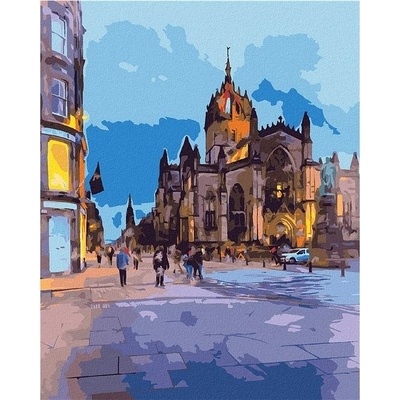 zuty Malování Podle Čísel Pohled Na Katedrálu St. Giles V Edinburghu 80 x 100 Cm Plátno Rám