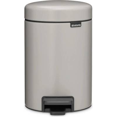 Brabantia Кош за боклук с педал Brabantia NewIcon 1010433, 3 л, Плавно затваряне, Противоплъзгаща основа, Светлосив (1010433)