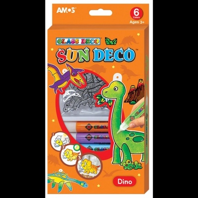 Barvy na sklo sada 6 barev 10,5 ml + 6 sklíček DINO – Zboží Dáma