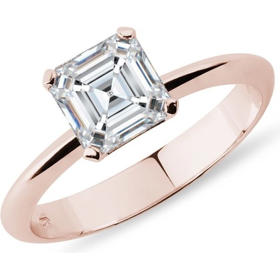 KLENOTA Zásnubný prsteň z ružového zlata s lab grown diamantom k0868014