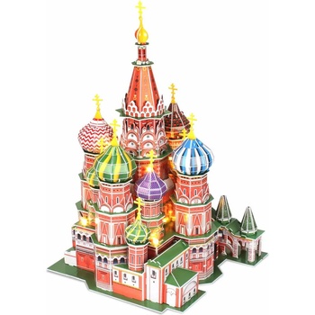 CubicFun 3D Пъзел Cubic Fun от 224 части и LED светлини - St. Basil's Cathedral Russia (L519h)