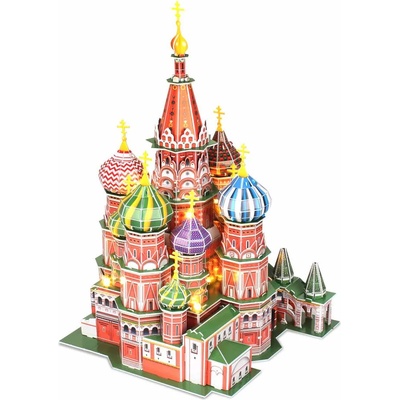 CubicFun 3D Пъзел Cubic Fun от 224 части и LED светлини - St. Basil's Cathedral Russia (L519h)