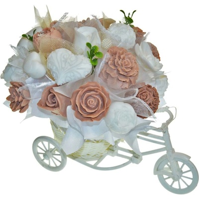 Mydlová Kytica bicykel - hnedo, biela