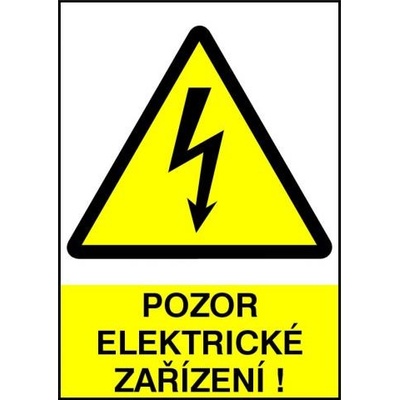 Samolepka Pozor elektrické zařízení 52x74mm 20101a